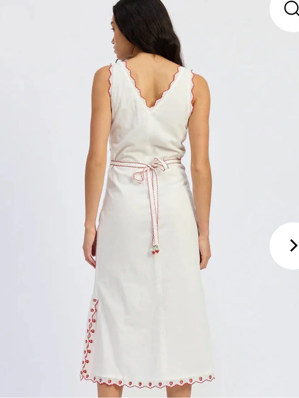 NEW🍓JACQUIETHELABEL Bonnie Embroidered Midi Dress $125 - Picture 2 of 11